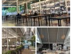 Tempat outdoor dan indoor nya Kafe Tepi Kereta