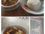 Menu yang ada di Warung Sop Iga Sapi dan Tongseng Solo